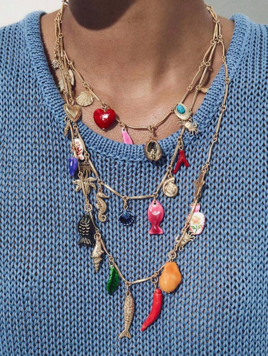 BOHEMIAN MULTILAYER CHARM NECKLACE