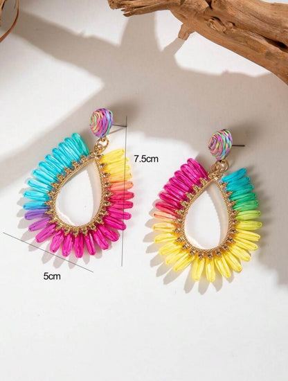 1 PAIR BOHEMIAN WOVEN EARRINGS