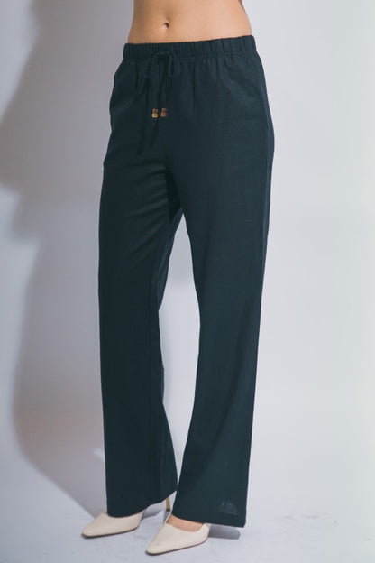 LINEN TIE FRONT VEST PANTS SET
