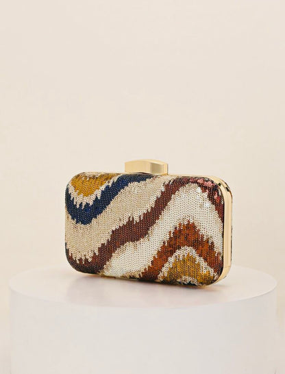 MULTI COLOR SEQUIN EVENING CLUTCH BAG