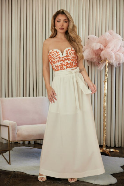 SWIRL LOOP PATTERN TOP SKIRT SET