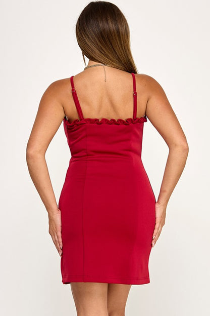 BUTTON CLOSURE TUBE MINI DRESS