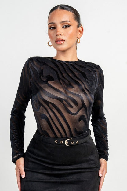 ROUND NECK LONG SLEEVE BODYSUIT