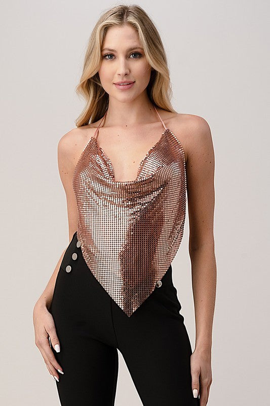 METALLIC CROP TOP