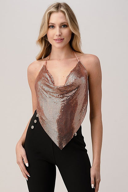 METALLIC CROP TOP