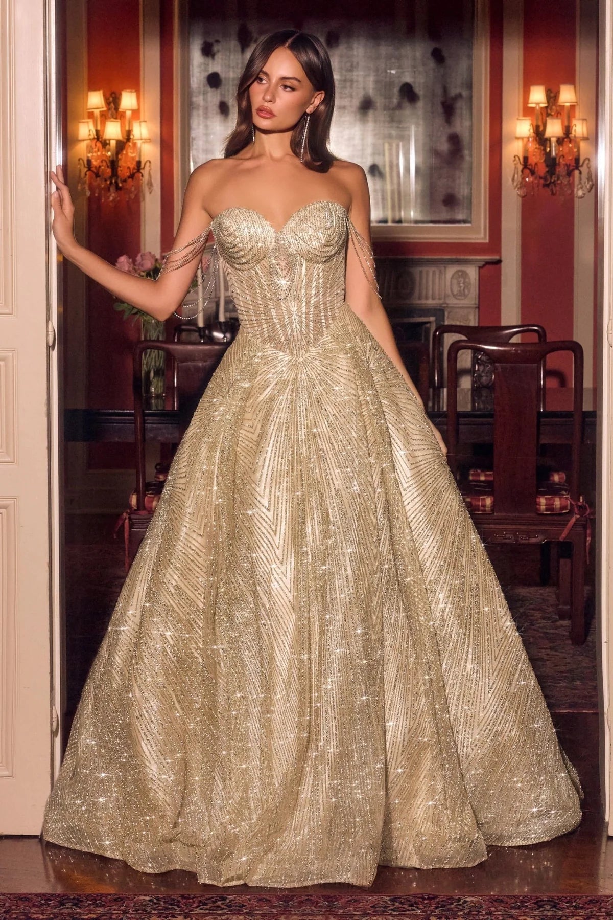 SWEETHEART NECKLINE BALL GOWN MAXI COCKTAIL DRESS