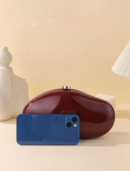 LU SPRING SUMMER STONE TEXTURED GLOSSY EVENING CLUTCH BAG
