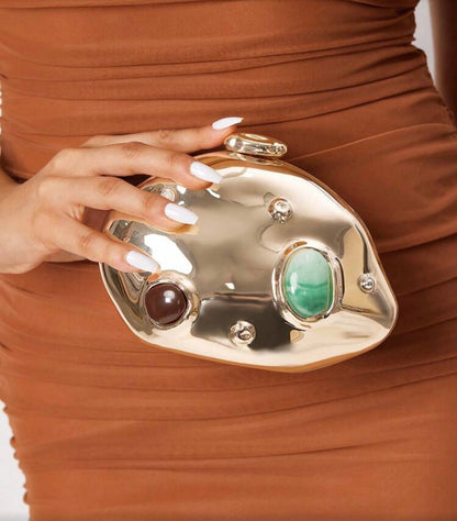 LUXURY HARD SHELL BOX SHAPED EVENING CLUTCH