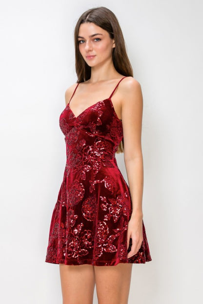 SEQUINED MINI PARTY DRESS