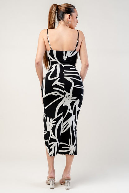 ITY PRINTED MIDI DRESS WITH SIDR SLIT