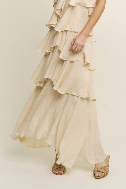 TIERED RUFFLE MAXI DRESS