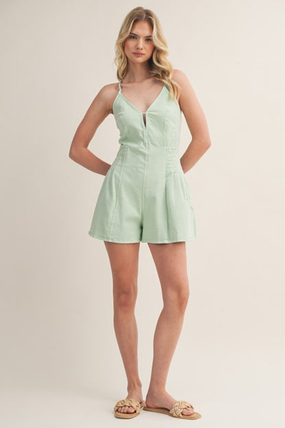 BACKLESS STRAPPY FLARE ROMPER