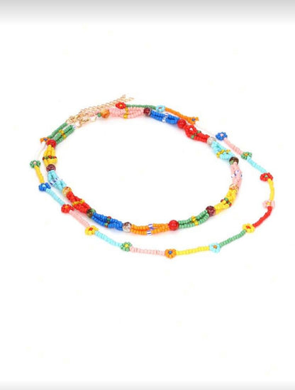 BOHEMIAN COLORED BEADED NECKLACE