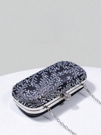 FLORAL SEQUIN EVENING CLUTCH BAG