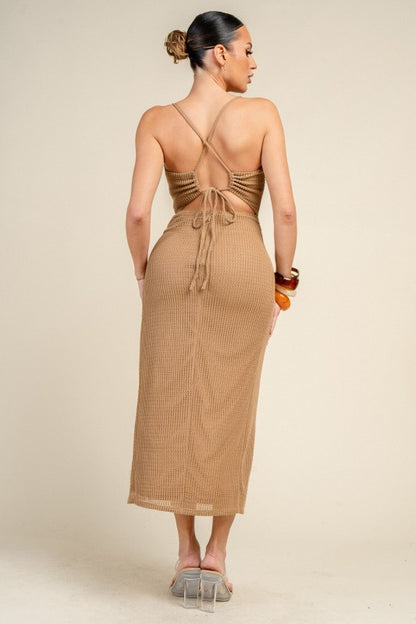 COWL NECK MIDI SUMMER DRESS