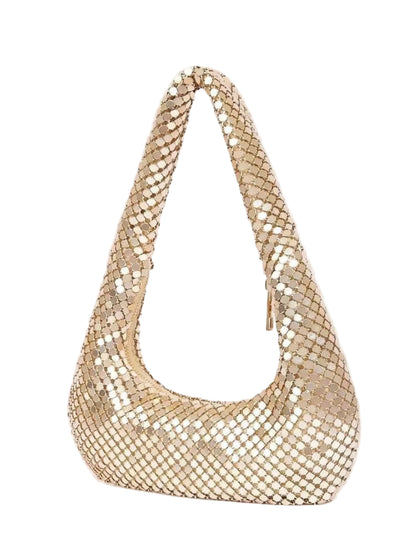 TOP HANDLE WOMEN METAL SHOULDER PARTY CLUTCH BAG