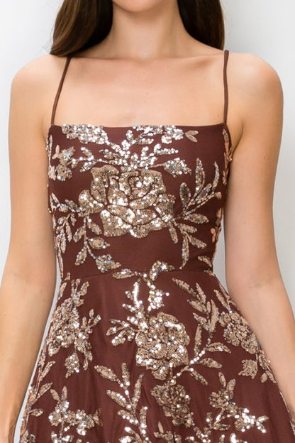 SEQUIN FIT AND FLARE MINI COCKTAIL DRESS