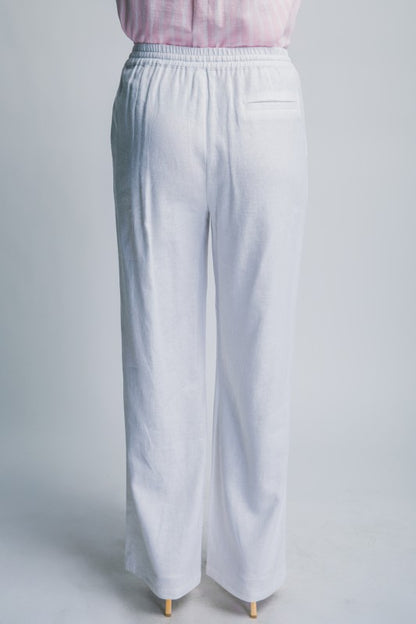 LINEN WIDE LEG PULL ON PANTS