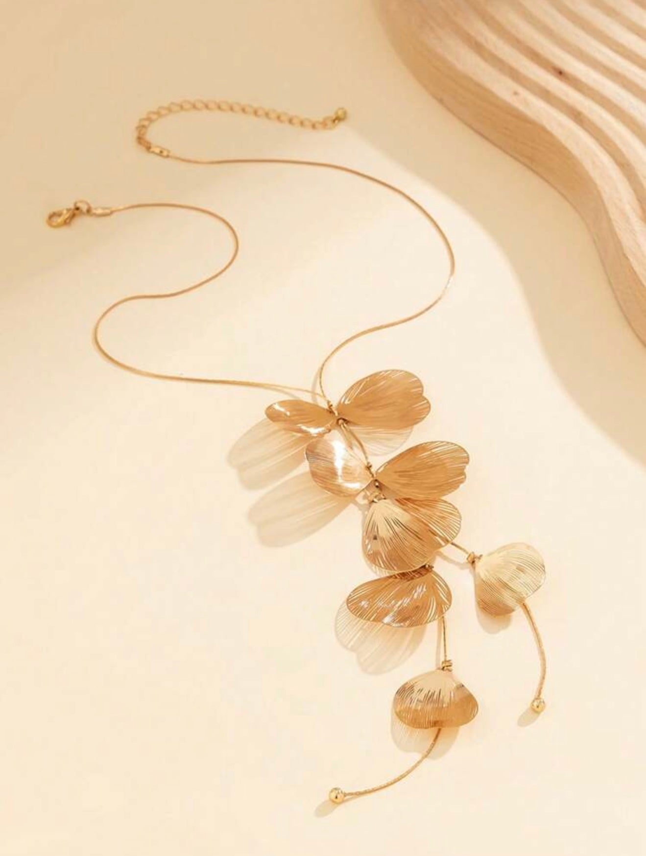 3 PCS METALLIC TASSEL Y SHAPED NECKLACE AND EARRINGS SET