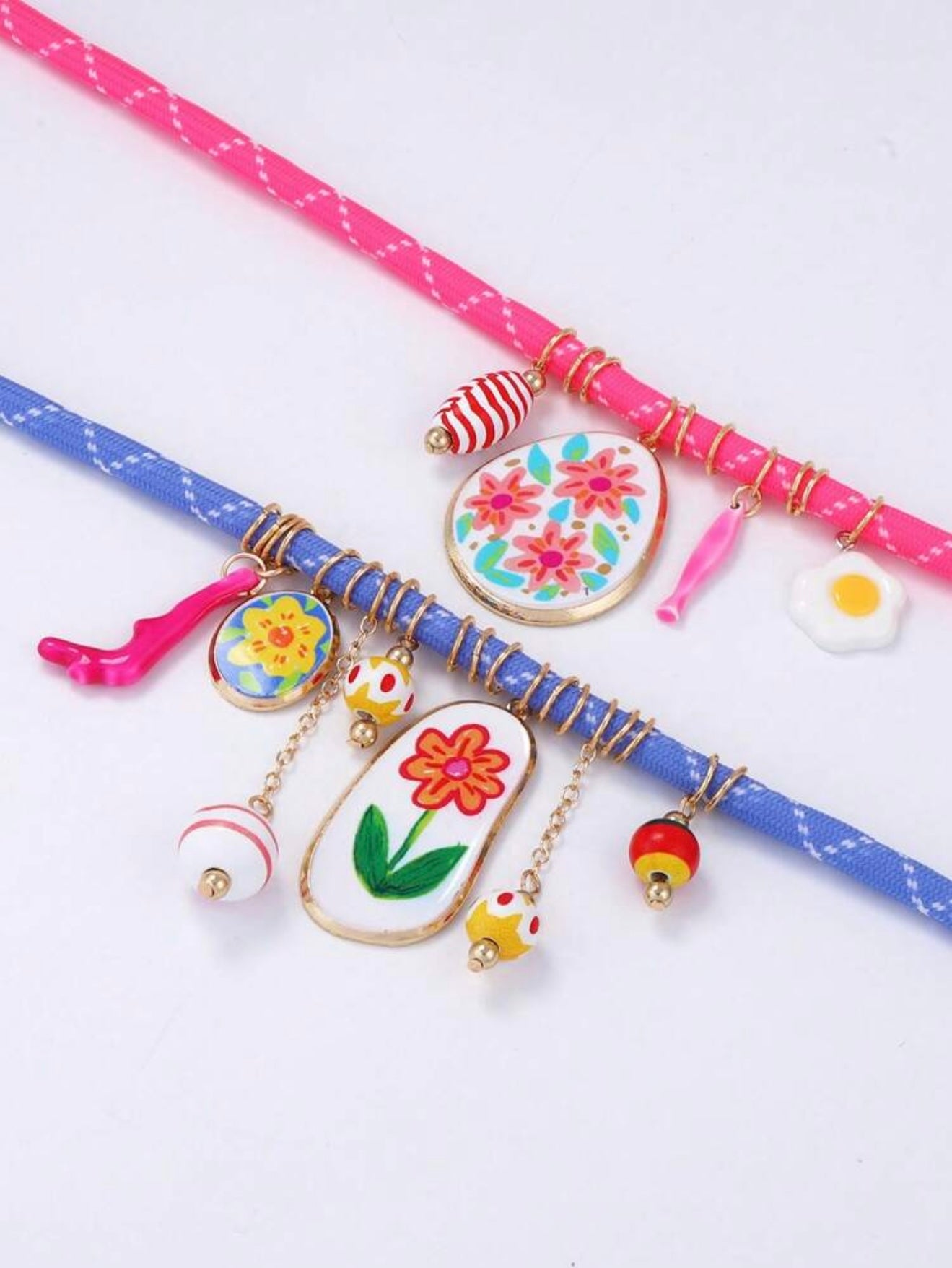 2 PCS CHARMS NECKLACE SET