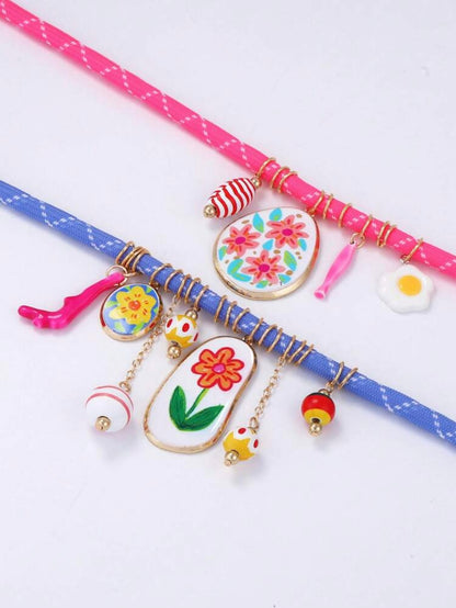 2 PCS CHARMS NECKLACE SET