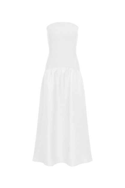 Mirelle Hybrid Bandage Satin Midi Dress