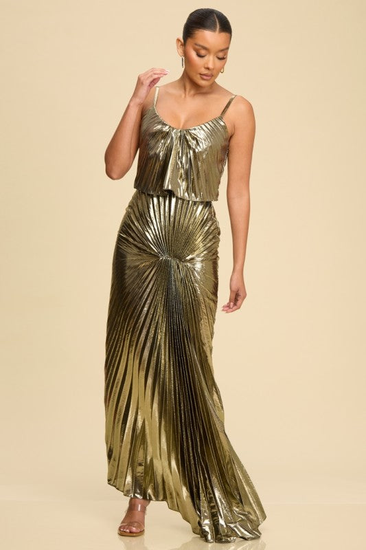 METALLIC RUCHED DOWN