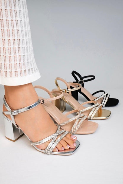 WOMEN RHINESTONE STILETTO DRESS HEELS