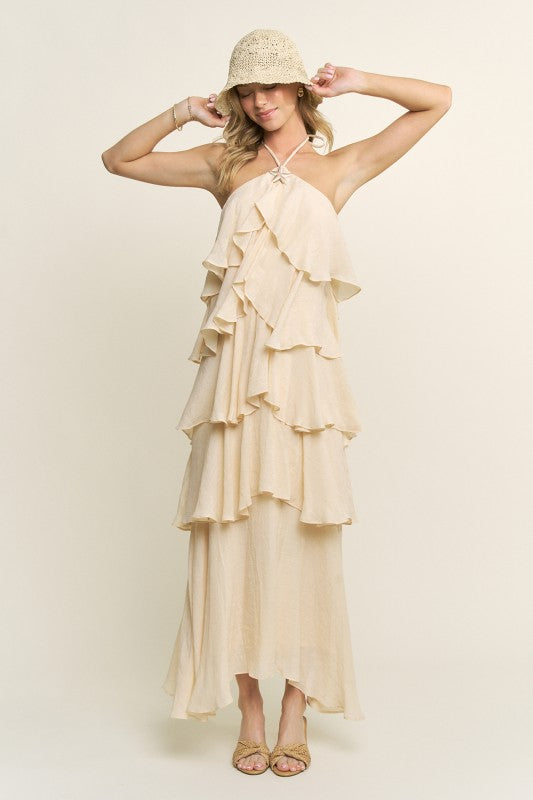 TIERED RUFFLE MAXI DRESS