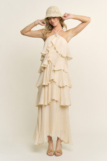 TIERED RUFFLE MAXI DRESS