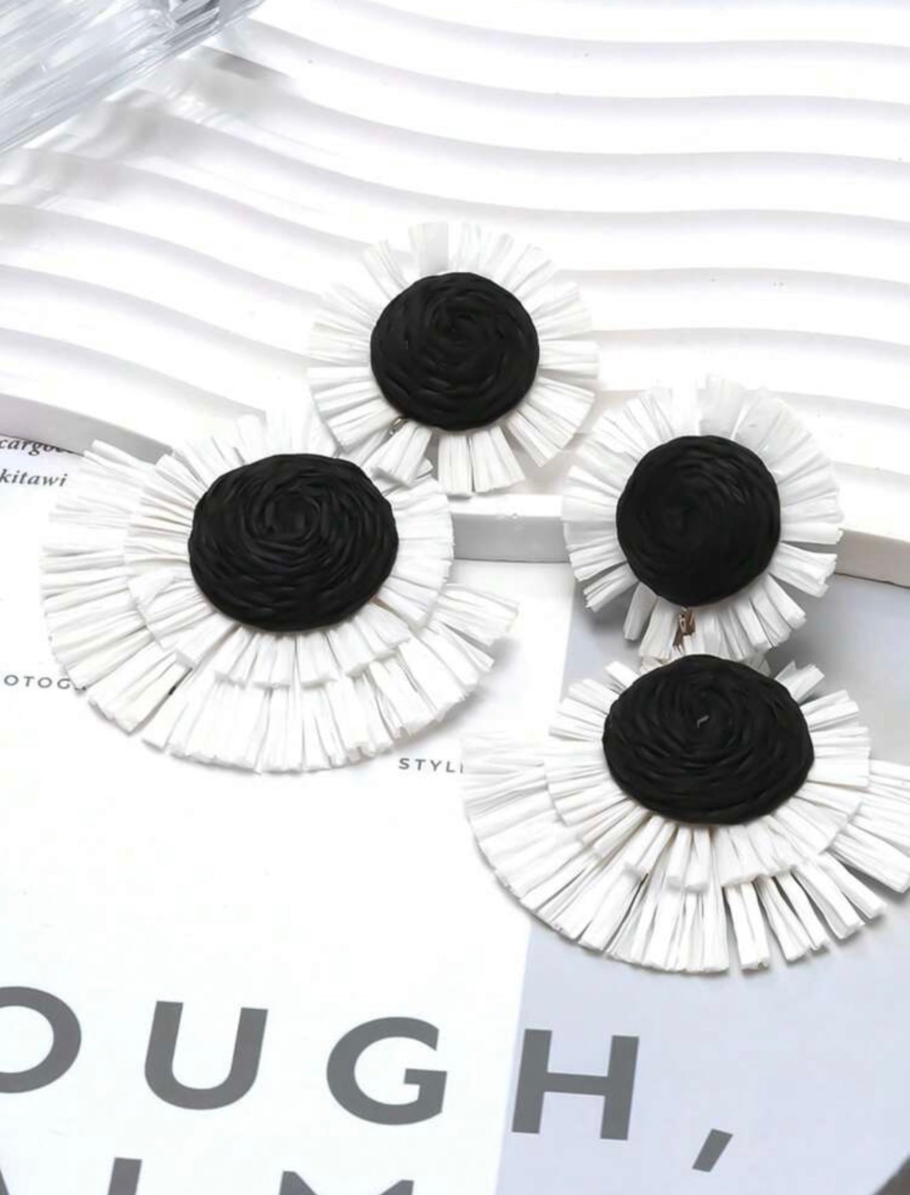 HAND WOVEN FLOWER EARRINGS