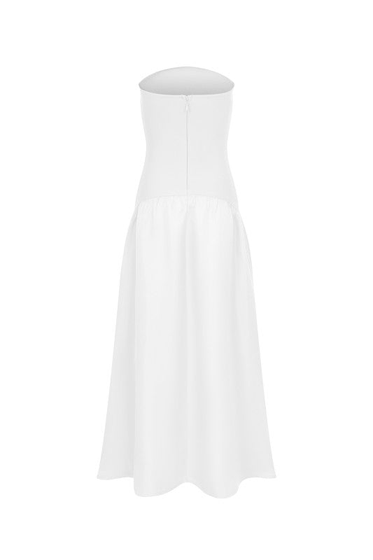 Mirelle Hybrid Bandage Satin Midi Dress