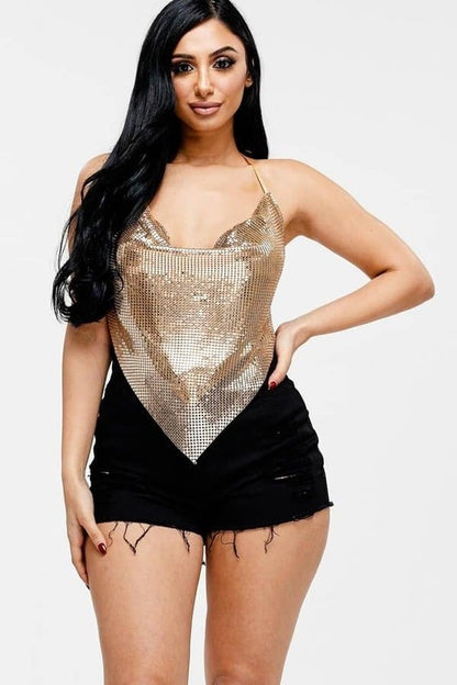 METALLIC CROP TOP