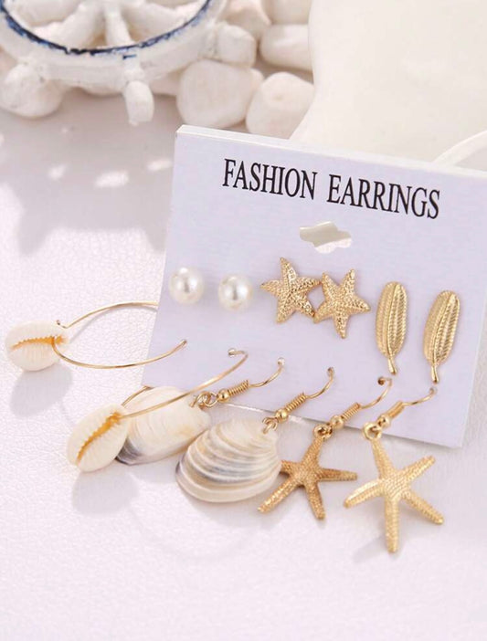 6 PAIRS SUMMER EARRINGS