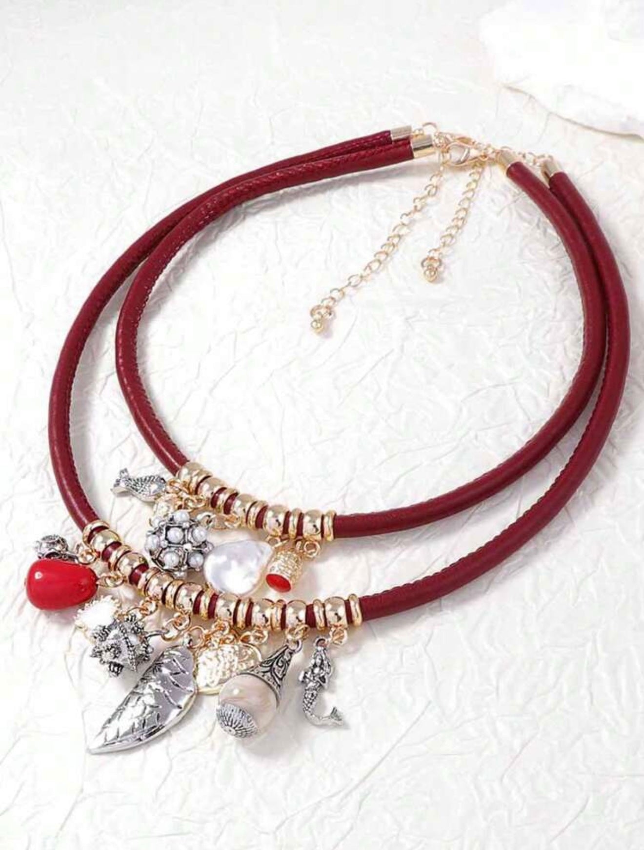 PU LEATHER MULTI LAYER NECKLACE