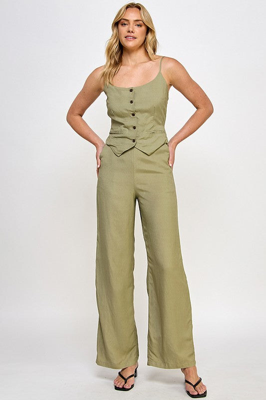 CAMI VEST LINEN JUMPSUIT