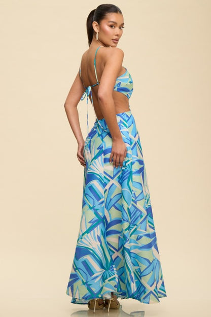 ABSTRACT RING MAXI SUMMER DRESS
