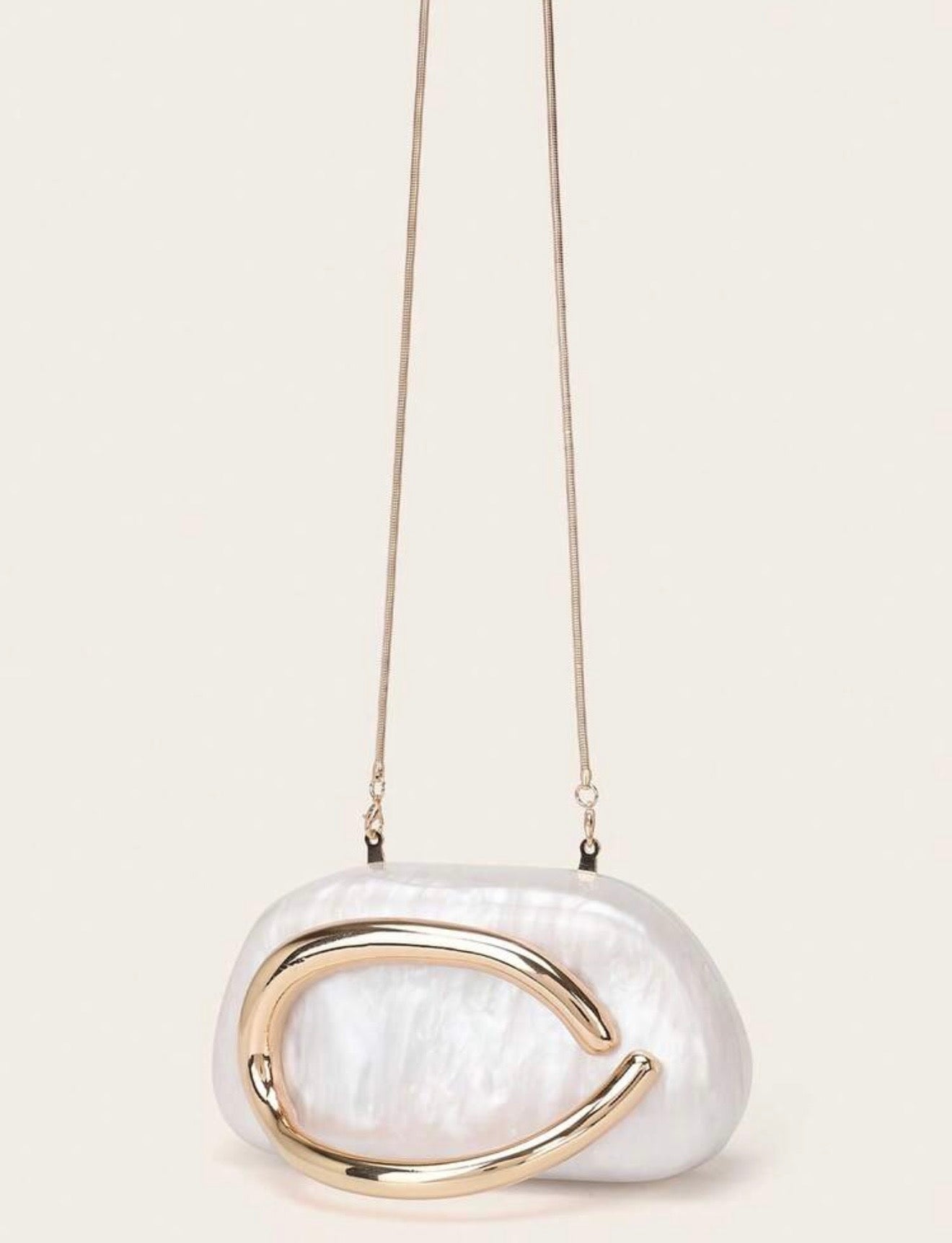 ACRYLIC SHELL BOX EVENING CLUTCH PURSE