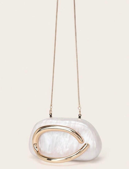 ACRYLIC SHELL BOX EVENING CLUTCH PURSE