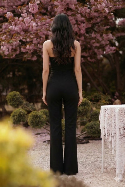 CLAW PATTERN STRAPLESS JUMPSUIT