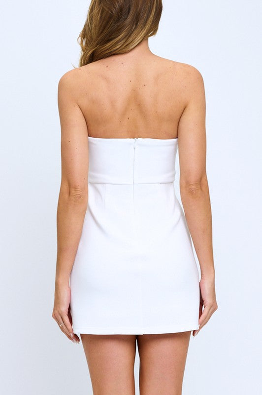 TUBE NECKLINE POCKETS MINI SCUBA DRESS
