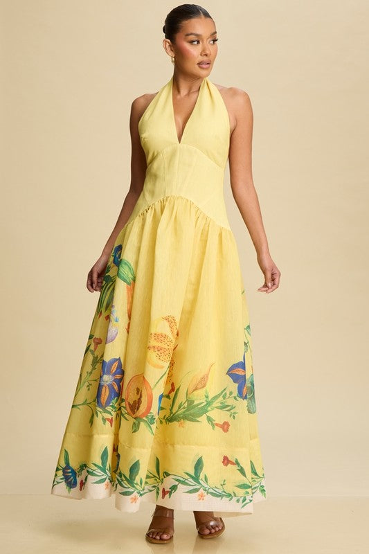 DAHLIA HALTER MIDI DRESS