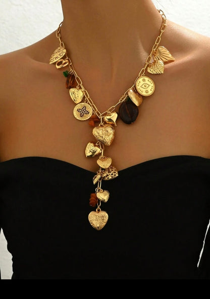 PREMIUM GOLD PENDANT Y NECKLACE