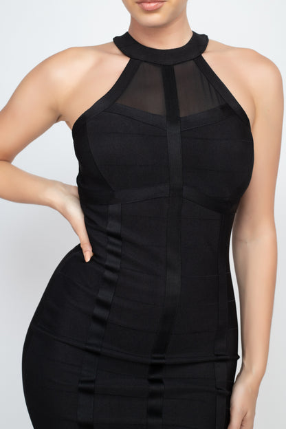 Halter Neck Boning Bodycon Dress