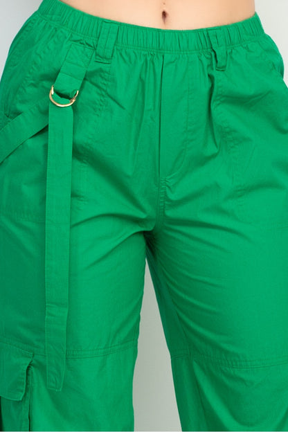 Midrise Hanging Belt Cargo Pants