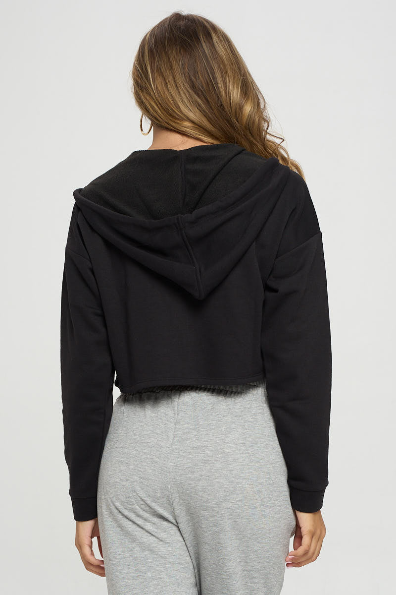 Zip-Up Hoodie Crop Jacket