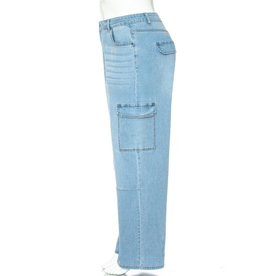 PLUS CARGO POCKET JEAN WITH KNEE CUTLINE