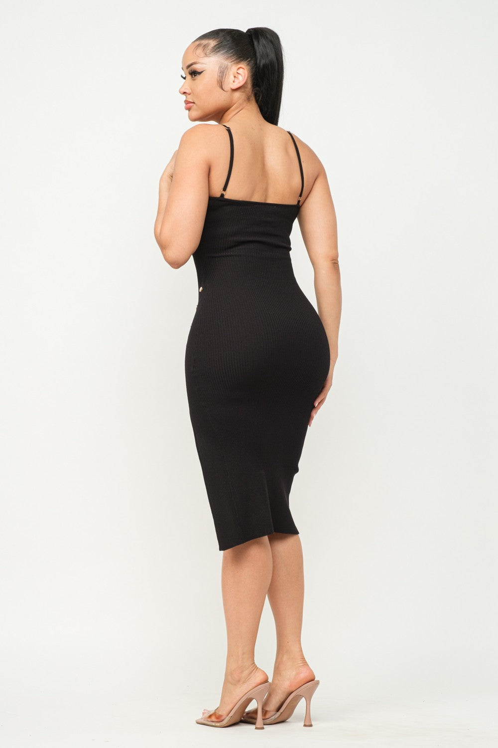 TANK SNAP SIDE MIDI DRESS