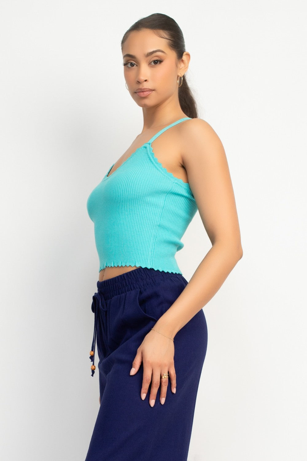 SCOOP NECK KNIT TANK TOP