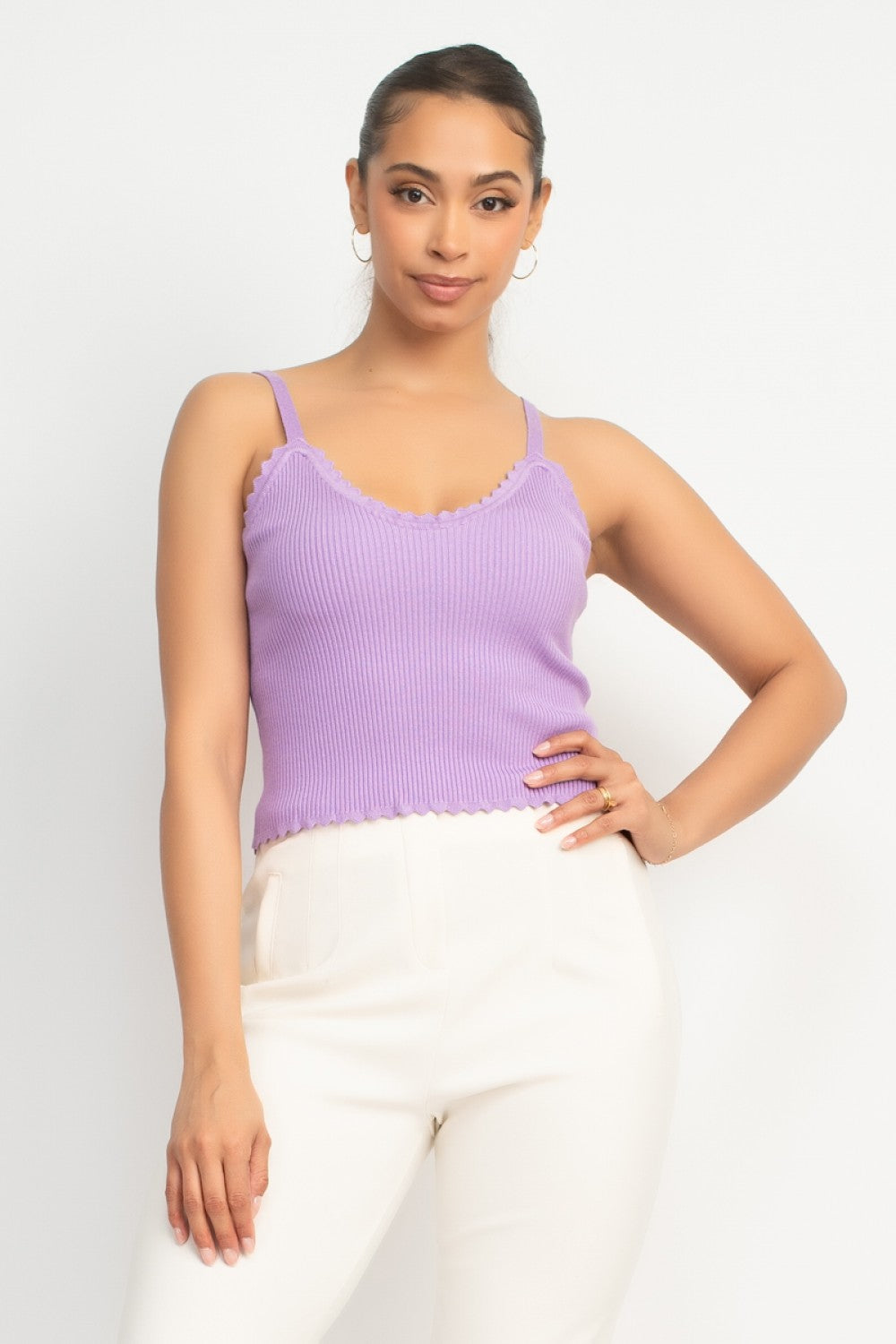 SCOOP NECK KNIT TANK TOP